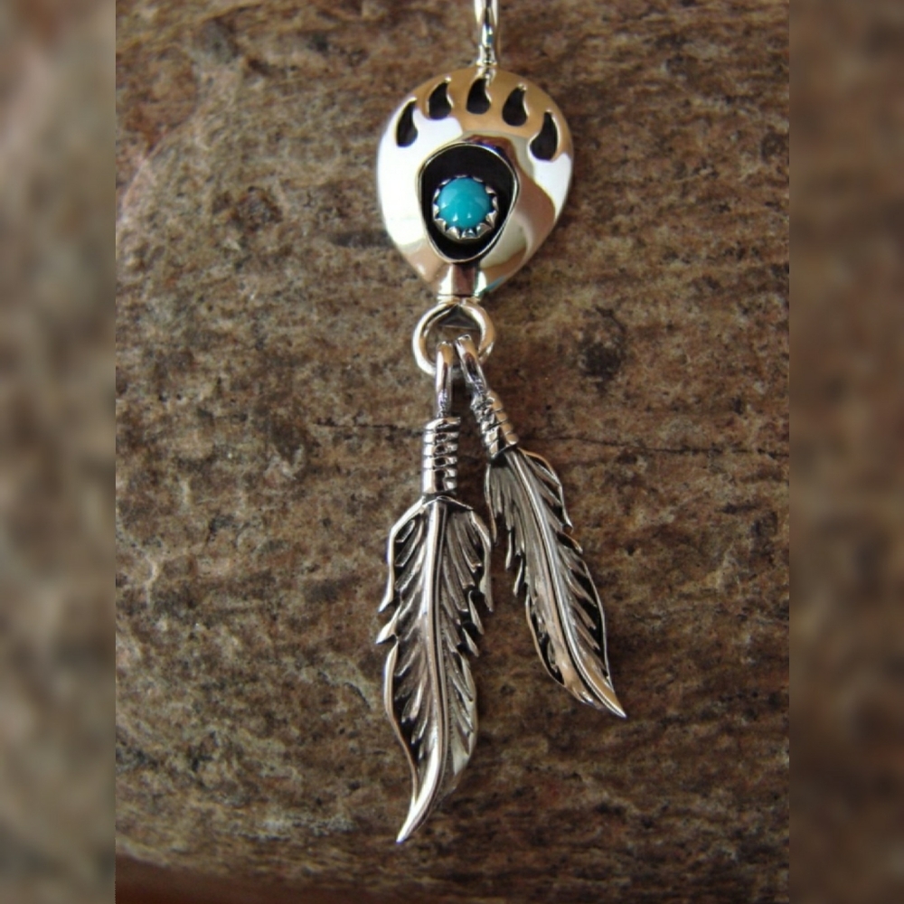 Silver Plated Feather Paw Necklace